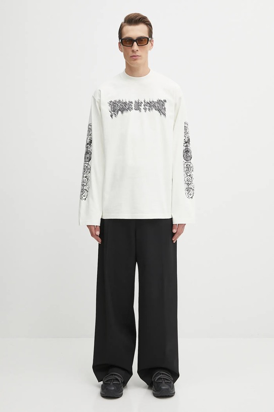 VETEMENTS longsleeve bawełniany Cof Double Logo Longsleeve UCF76LS250I