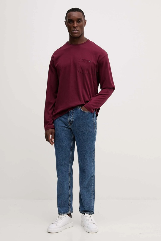Tommy Hilfiger top a maniche lunghe in cotone UM0UM03644 rosso AW25