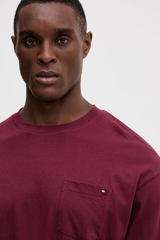 Tommy Hilfiger top a maniche lunghe in cotone rosso UM0UM03644