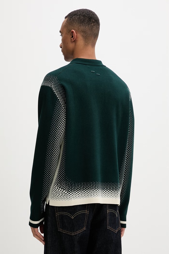 Îmbrăcăminte Filling Pieces pulover bărbătesc cu vâscoză Knit Shirt Rugby 422571500243 verde