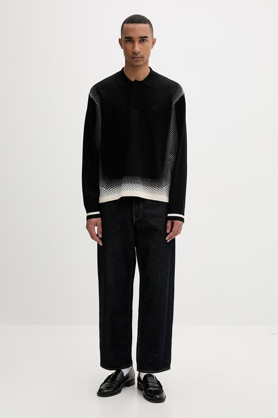 Pulover Filling Pieces Knit Shirt Rugby 422571500243 crna AW25