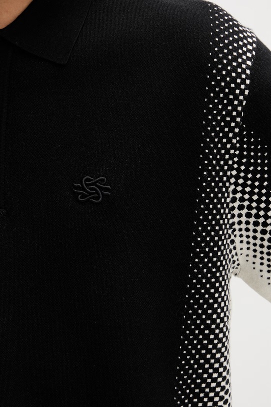 Sveter Filling Pieces Knit Shirt Rugby 422571500243 čierna