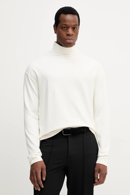 Calvin Klein longsleeve z elastanem beżowy LV04LD215G