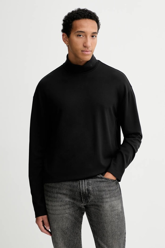 Calvin Klein longsleeve z elastanem czarny LV04LD215G