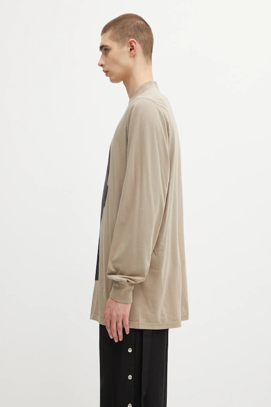 Rick Owens DRKSHDW longsleeve bawełniany Jumbo Ls T DU02E7261.RNEP1 beżowy AW25