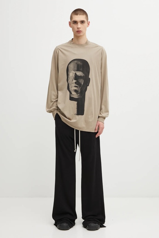 Rick Owens DRKSHDW longsleeve bawełniany Jumbo Ls T DU02E7261.RNEP1 beżowy