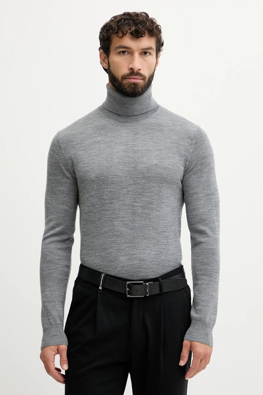 Шерстяной свитер Michael Kors тонкий серый CF460F97AP