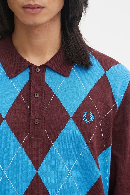 Fred Perry sweter bawełniany bordowy K1318