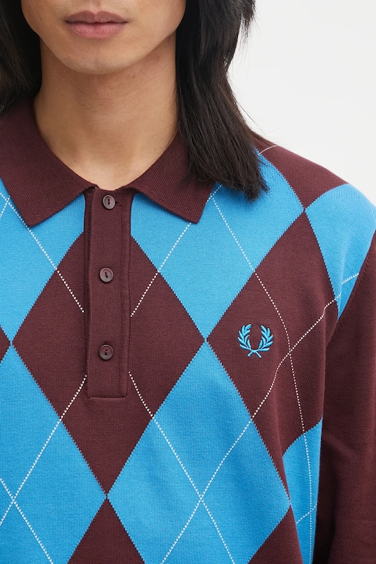 Fred Perry sweter bawełniany bordowy K1318