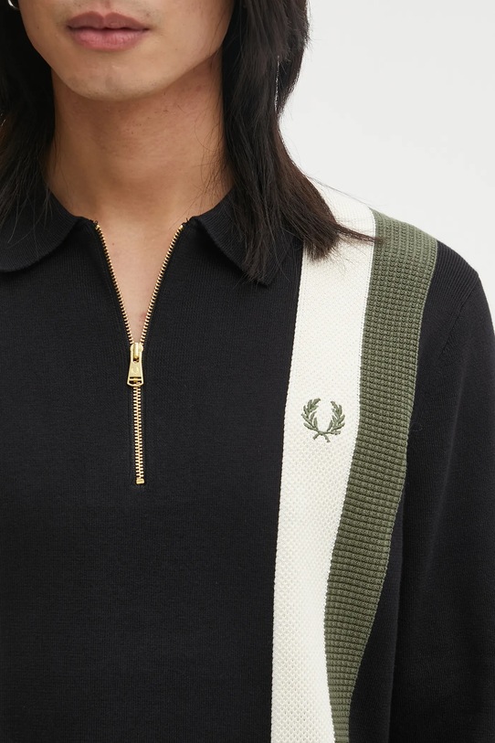 Fred Perry sweter bawełniany czarny K1354
