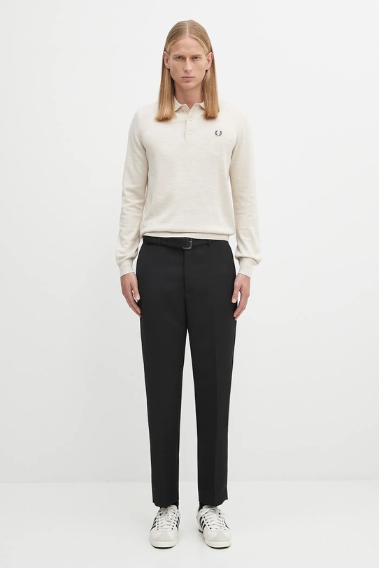 Fred Perry sweter z wełną K4535 beżowy