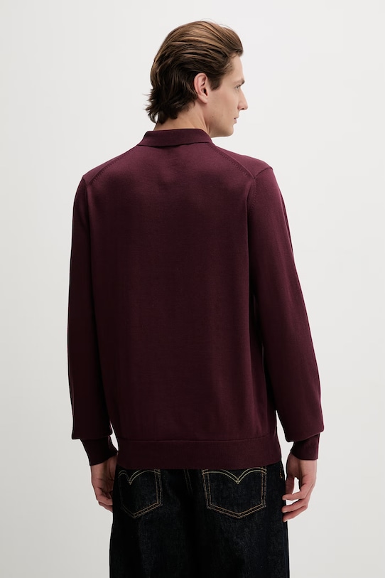 Odzież Fred Perry sweter z wełną K4535 bordowy