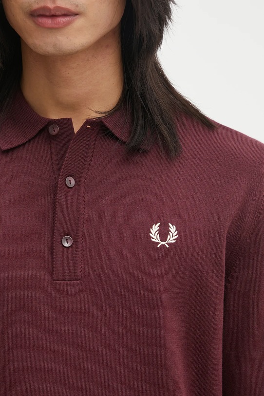 Vlnený sveter Fred Perry burgundské K4535