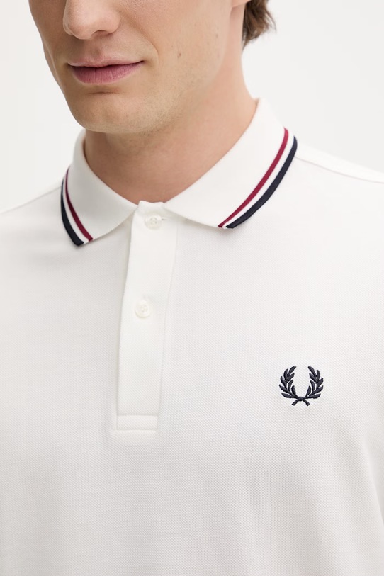 Fred Perry longsleeve bawełniany M3636 biały
