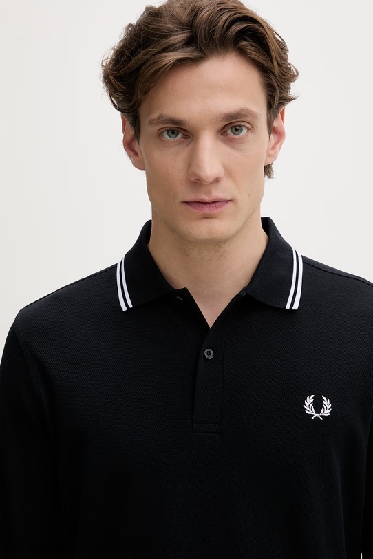 Fred Perry longsleeve bawełniany granatowy M3636