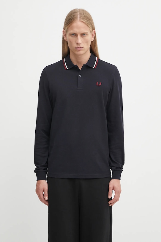 Fred Perry longsleeve bawełniany bawełna granatowy M3636