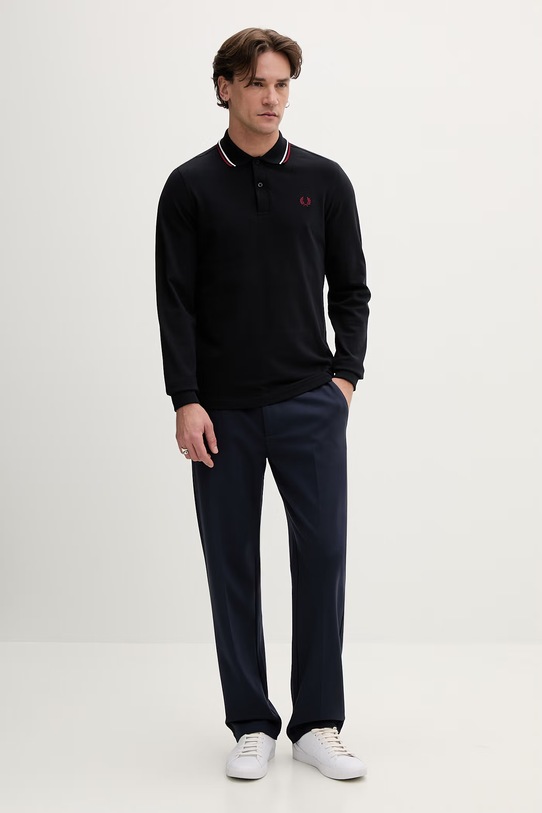 Fred Perry longsleeve bawełniany M3636 granatowy SS26