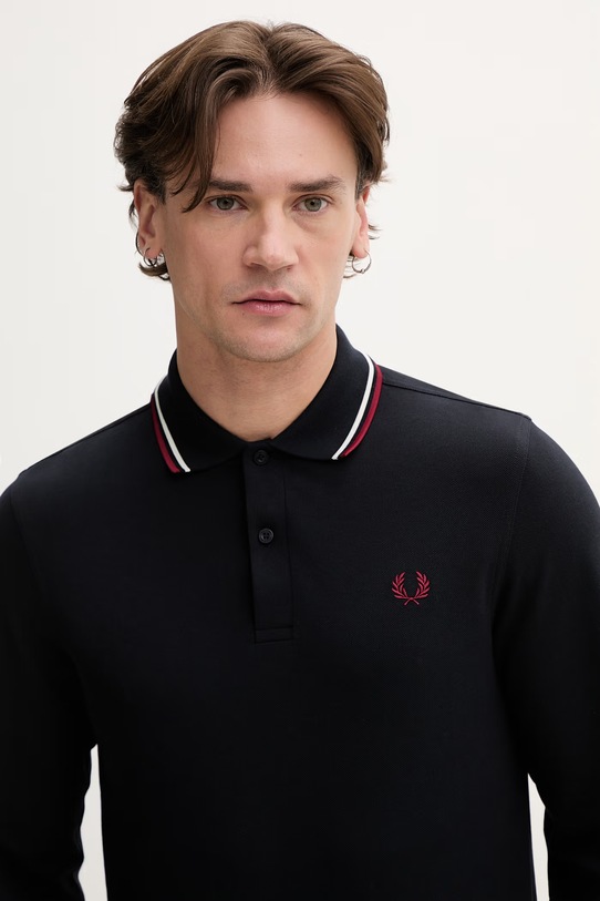 Fred Perry longsleeve bawełniany granatowy M3636