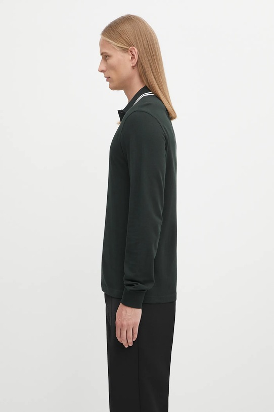 Fred Perry longsleeve bawełniany M3636 zielony AW25