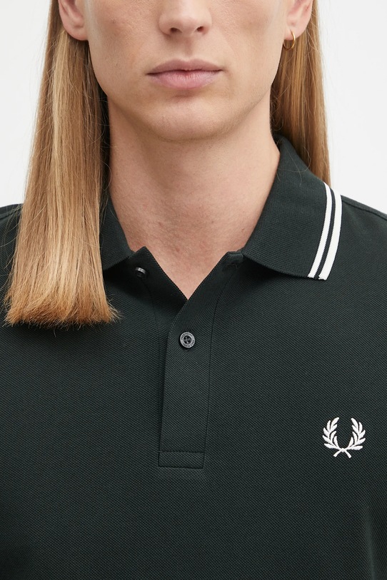 Fred Perry longsleeve bawełniany zielony M3636