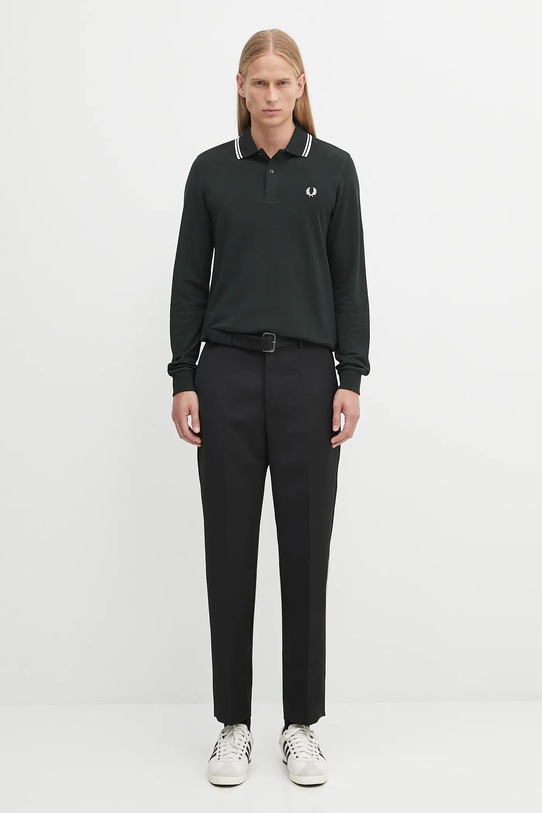 Fred Perry longsleeve bawełniany M3636 zielony