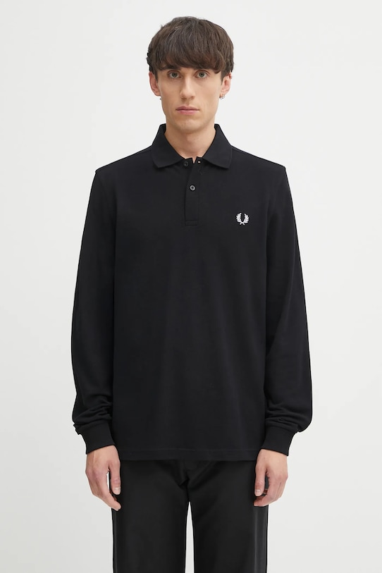 Fred Perry longsleeve bawełniany bawełna czarny M6006