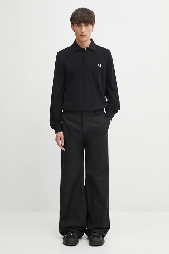 Fred Perry cotton longsleeve top M6006 black