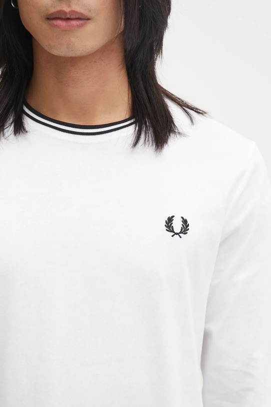 Памучна тениска Fred Perry бял M9602