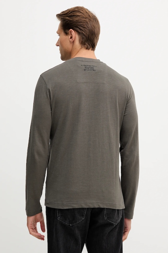 Ρούχα Βαμβακερή μπλούζα με μακριά μανίκια Aeronautica Militare TS2485UJ00708 γκρί