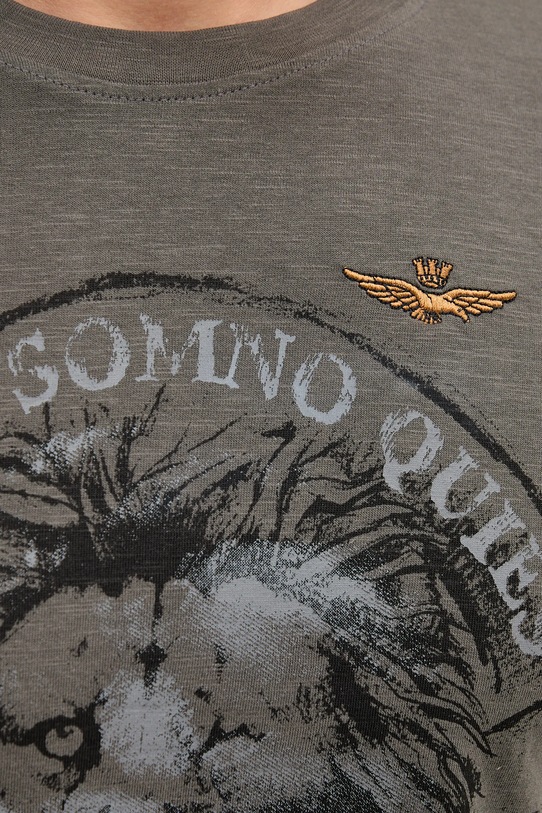 Βαμβακερή μπλούζα με μακριά μανίκια Aeronautica Militare TS2485UJ00708 γκρί