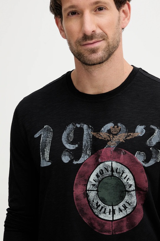 Хлопковый лонгслив Aeronautica Militare чёрный TS2487UJ00709