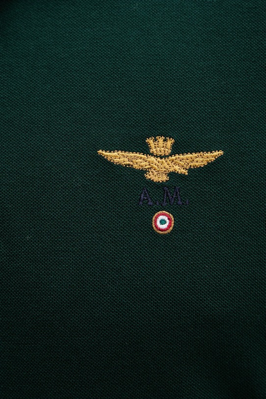 Βαμβακερή μπλούζα με μακριά μανίκια Aeronautica Militare PO1653UP00082 πράσινο