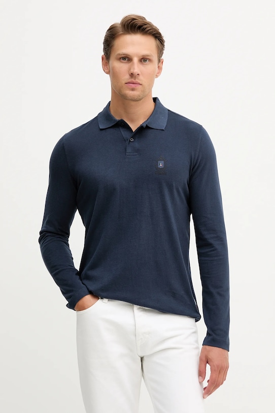 Aeronautica Militare longsleeve din bumbac fixat bleumarin PO1886UJ00703