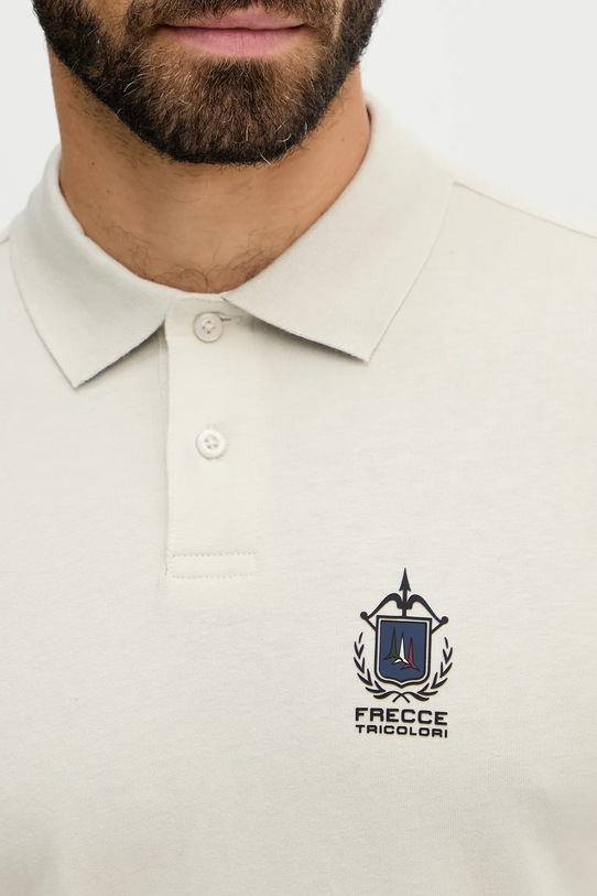 Βαμβακερή μπλούζα με μακριά μανίκια Aeronautica Militare μπεζ PO1886UJ00703