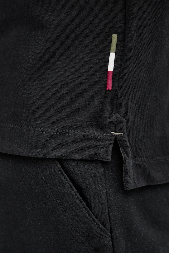 Βαμβακερή μπλούζα με μακριά μανίκια Aeronautica Militare PO1886UJ00703 μαύρο