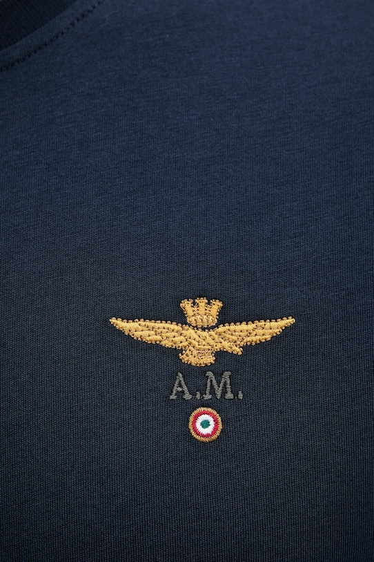Βαμβακερή μπλούζα με μακριά μανίκια Aeronautica Militare σκούρο μπλε TS2390UJ00372