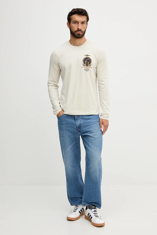 Хлопковый лонгслив Aeronautica Militare TS2467UJ00703 бежевый AW25