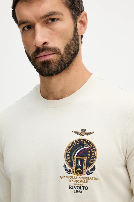 Хлопковый лонгслив Aeronautica Militare бежевый TS2467UJ00703