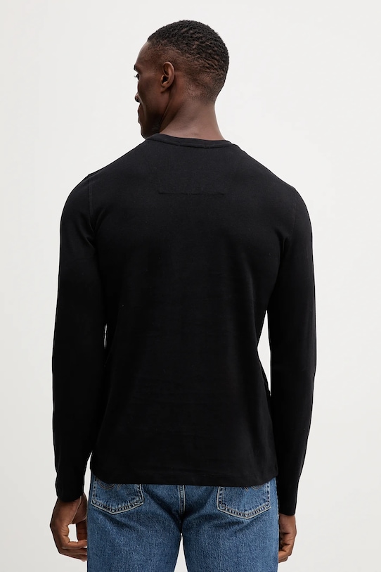 Ρούχα Βαμβακερή μπλούζα με μακριά μανίκια Aeronautica Militare TS2468UJ00703 μαύρο