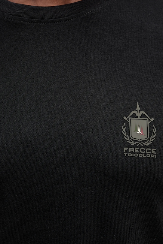 Βαμβακερή μπλούζα με μακριά μανίκια Aeronautica Militare TS2468UJ00703 μαύρο