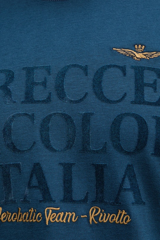 Bavlněné tričko s dlouhým rukávem Aeronautica Militare modrá TS2469UJ00703