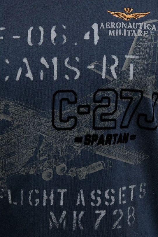 Aeronautica Militare longsleeve din bumbac TS2475UJ00641 bleumarin