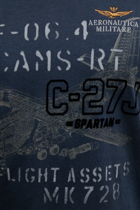 Бавовняний лонгслів Aeronautica Militare TS2475UJ00641 темно-синій