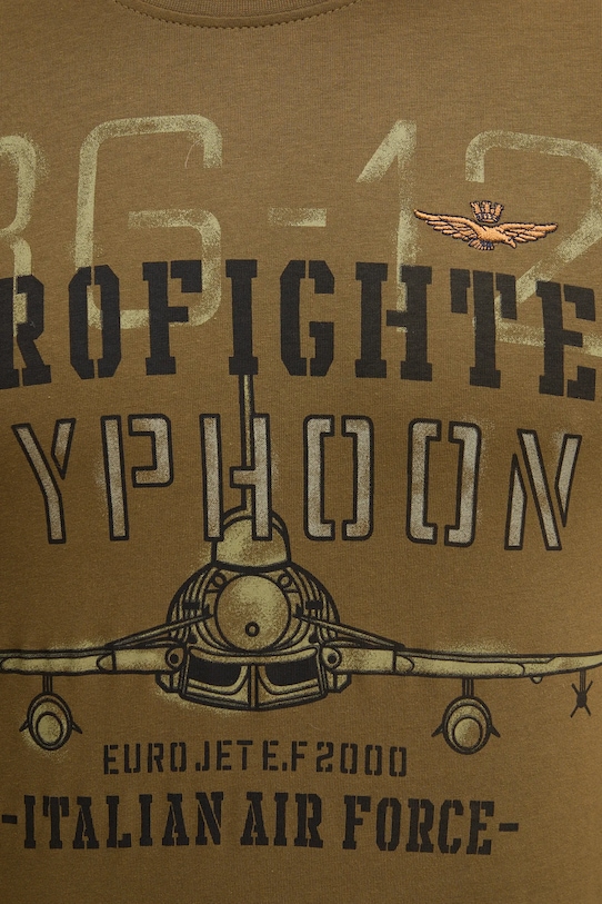 Βαμβακερή μπλούζα με μακριά μανίκια Aeronautica Militare TS2477UJ00641 πράσινο