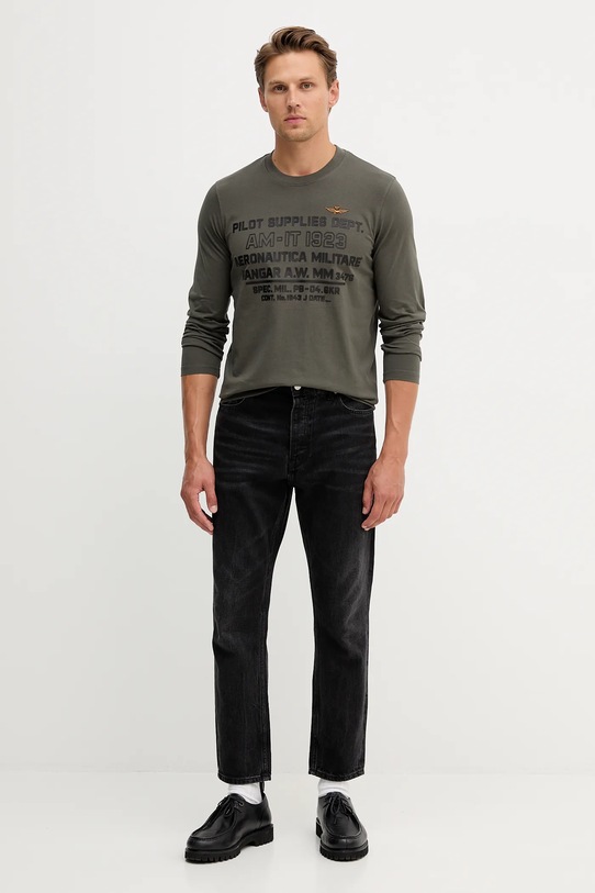 Хлопковый лонгслив Aeronautica Militare TS2484UJ00641 серый AW25