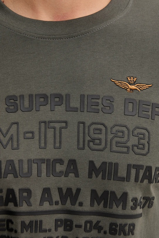 Βαμβακερή μπλούζα με μακριά μανίκια Aeronautica Militare TS2484UJ00641 γκρί