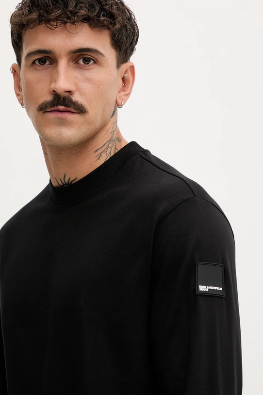 Karl Lagerfeld Jeans longsleeve din bumbac negru A4M17085