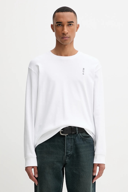 Odzież G-Star longsleeve bawełniany D26835.D976 biały