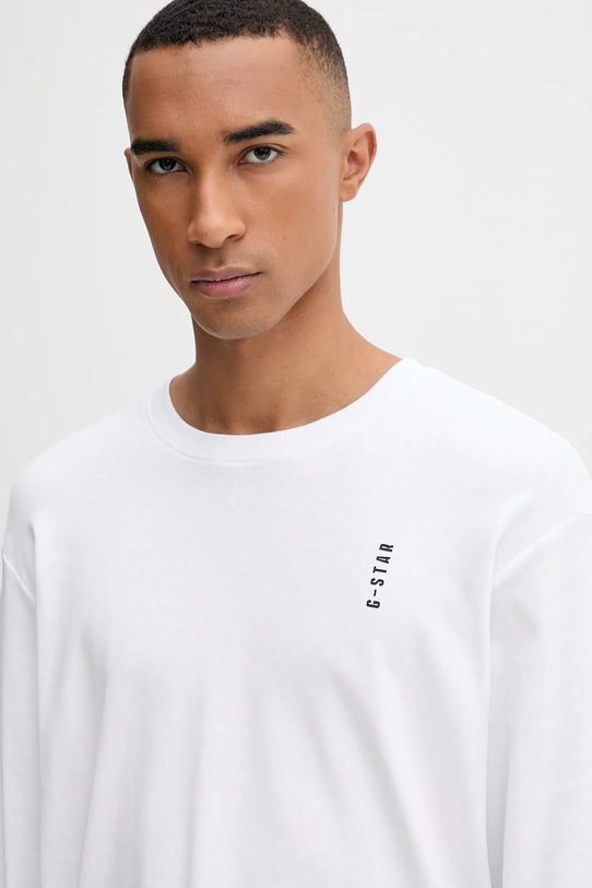 G-Star longsleeve bawełniany biały D26835.D976