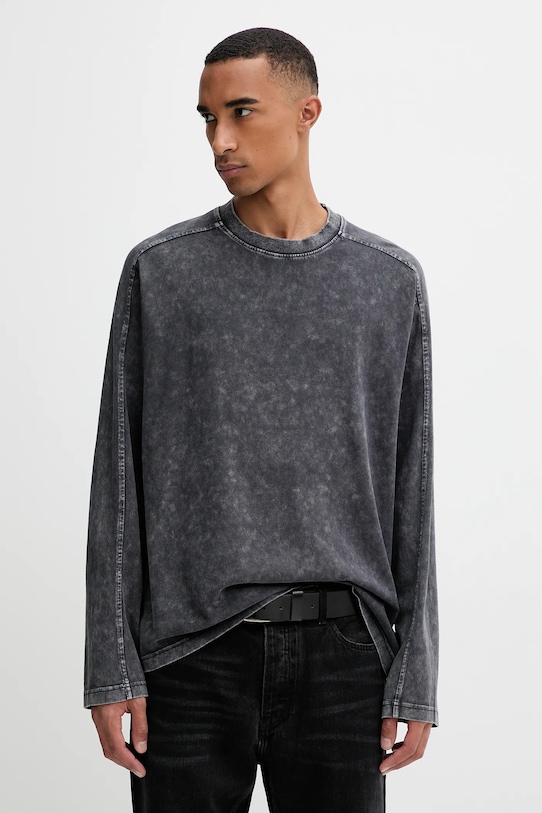 G-Star longsleeve din bumbac cu modele gri D26837.C756